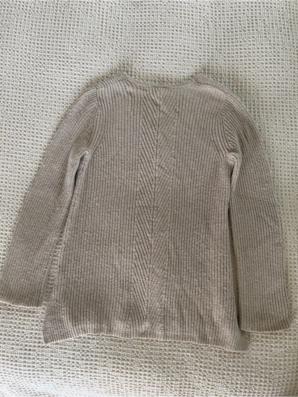 J.Jill Wool Blend Ribbed V Neck Sweater Oatmeal Beige XS - Picture 4 of 9